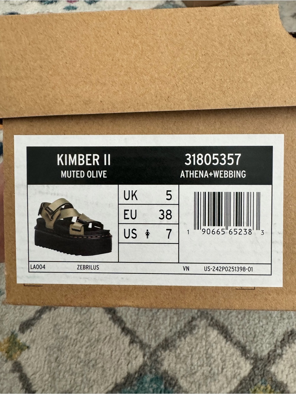 Dr. Martens Olive Green Platform Sandal with Black Sole - Picture 7 of 7